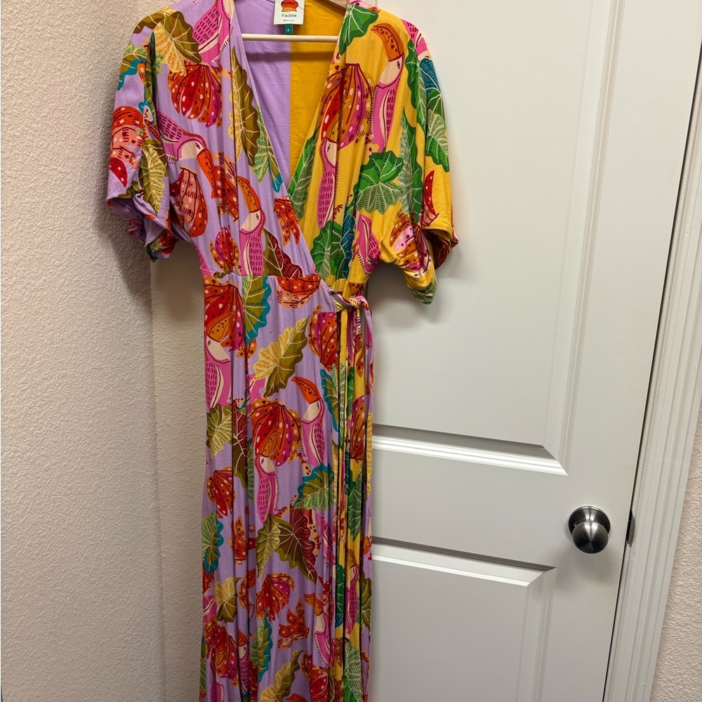Farm Rio Colorful Floral Wrap Dress